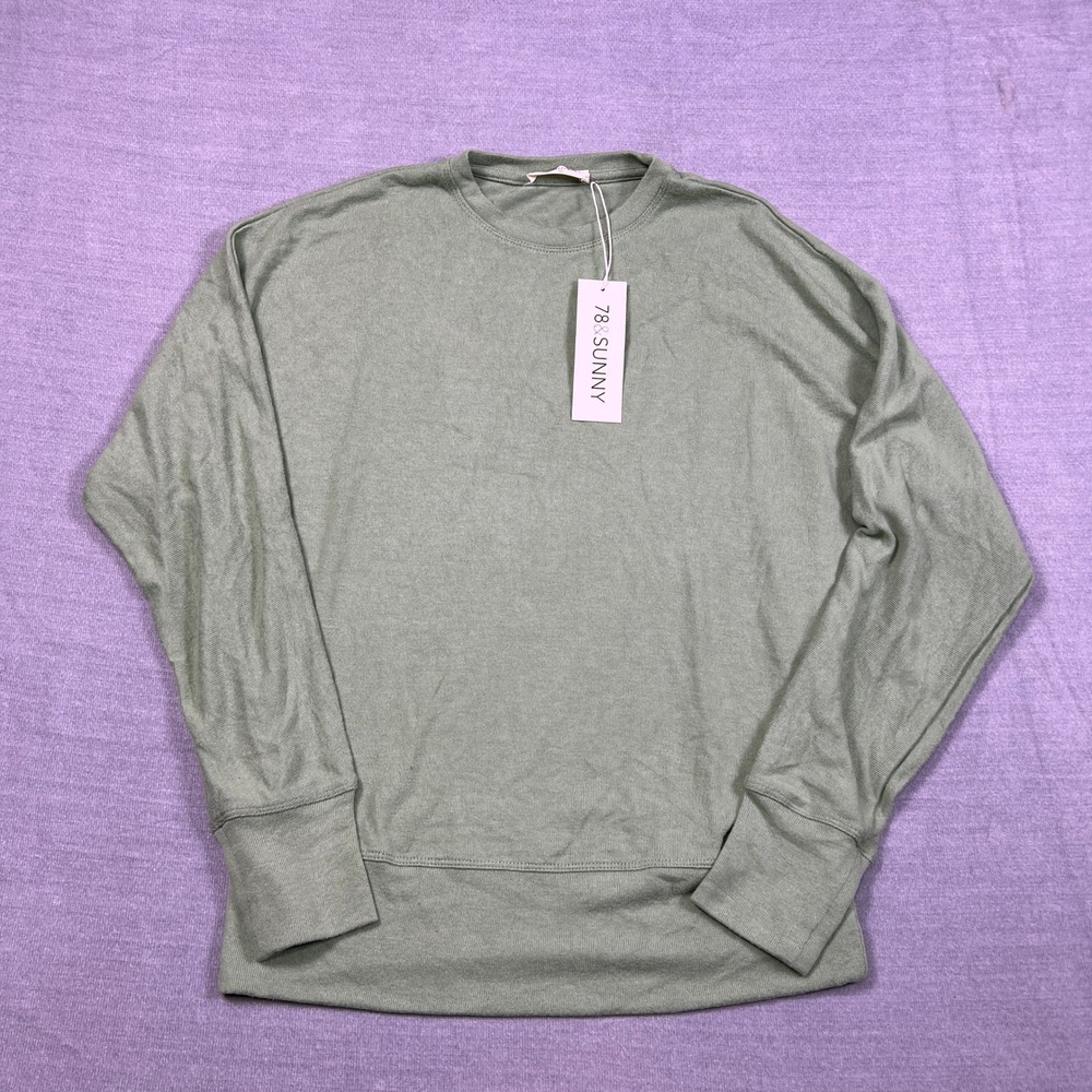 78&Sunny Rest Easy Dolman Sleeve Hacci Top Soft Sage Green XS S101548